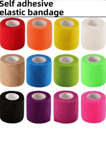 6 piezas de Correas protectoras elásticas y autoadhesivas blancas, de tela no tejida transpirable y flexible, adecuadas para la protección de deportes al aire libre, antideslizantes para deportes, manillares de bicicleta, raquetas de bádminton, etc.