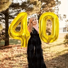 1 Peça Balões com Números de 0 a 9, Balões Números de 32 polegadas, Balões de Aniversário com Alfabeto de 0 a 9, Balões de Hélio para Suprimentos de Festa, Tamanho Grande, Números Dourados para Chá de Panela ou Despedida de Solteira