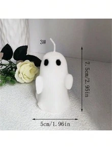 1 pièce Bougie parfumée en forme de fantôme d'Halloween, 7 styles sans plateau, bougie parfumée décoration de fantôme d'Halloween faite à la main, légère différence de couleur, décoration d'intérieur, cadeau - Multicolore - Voir 15
