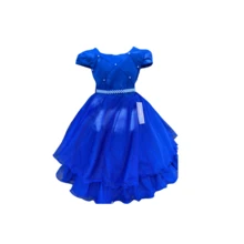 CHILDREN'S PARTY DRESS FOR GIRLS, SHORT - azul real - Ver 1