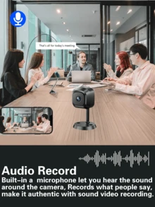 1PC 5MP 室内监视器，WiFi 摄像头，室内高清摄像头，红外夜视功能，家庭宠物监视器，人体检测和记录功能，便携时尚相机 - 黑色 - 查看 5