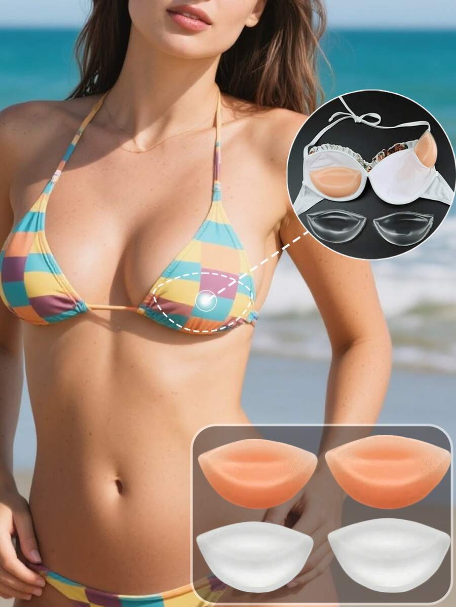 2pcs Of Ultra-Soft Silicone Breast Pads, Gel-Enhancing Inserts For Bras That Lift The Bust, Non-Slip Sticky Breast Uplift Pads. Bikini Halter, Seamless Underwear Enhancement, Soft And Comfortable Lingerie Accessories For Women