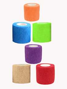 6 Peças Tiras Elásticas Autoadesivas Brancas, Bandas Elásticas Autoadesivas de Tecido Não Tecido Respirável e Flexível, Adequadas para Proteção em Esportes ao Ar Livre, Antiderrapante para Esportes, Manoplas de Bicicleta, Raquetes de Badminton, Etc.