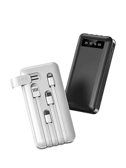Carregador Power Bank Portátil 20000mah Universal Saida 4 Cabos