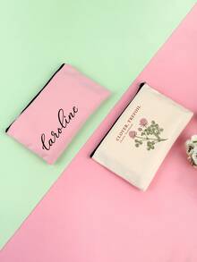 1 件定制个性化帆布化妆包、旅行洗漱用品收纳包、定制文字和图像帆布包、女士化妆包、化妆包、铅笔包、优质拉链化妆包、新娘礼品包、派对礼物、学校礼品包、节日礼物、送给爸爸、妈妈、朋友、同学、儿子、女儿、情侣的礼物，适合日常、户外、旅行、卧室、浴室使用 - 彩色 - 查看 6