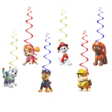 Paw Patrol 1 set de thème d'équipe Woof pour fête d'anniversaire, drapeau de patrouille canine, décoration de bannière suspendue en spirale, convient pour les fêtes d'anniversaire, décoration de fête à thème chien (style aléatoire) - Multicolore - Voir 5