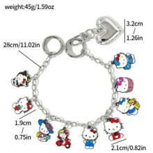 Sanrio 1pc可爱KT猫吊坠链条粗包包装饰Hello Kitty小挂件超萌包挂双扣链条适合女生佩戴无挂带实物如图2 - 彩色 - 查看 5