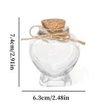1 pieza Botella de vidrio con forma de corazón y tapón de corcho personalizada, con patrón de arena de playa - Regalo único para luna de miel, aniversario o parejas románticas, lavar a mano, decoración con tema de playa, recuerdos de boda - Multicolor - Ver 3