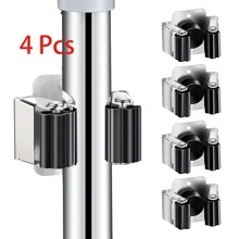 2/4/6/8//12 Pcs Broom And Mop Holder, Broom Holder Wall Mount, Heavy Duty Garden Tool Organizer Rack Rake And Shovel Handle, Stainless Steel Mop Hanger. Wall Mounted Utility Rack With Screws