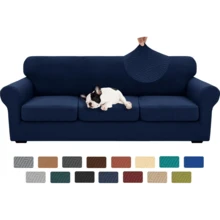 Local Delivery- 2025 New 2 Pieces Chair Covers With Arms Super Stretch Chair Slipcover For Living Room Pet Dog Universal Slip Cover Anti Slip Armchair Furniture Protector (Light Gray), 31"-46"(1 Cushion) - Coffee - 查看 2