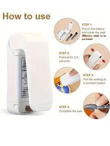 便携式迷你零食封口机 - 随时随地保持食物新鲜美味！（不含电池）