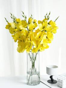 1/5/10 cành lan giả bằng lụa, lan Dendrobium giả, thích hợp để trang trí tường, phòng khách, phòng ngủ, đám cưới, tiệc tùng, bàn ăn. Trang trí nhà cửa, bàn làm việc, nhà bếp, đám cưới, bàn ăn, trung tâm bàn, văn phòng, vườn, ngoài trời, nhà, sân, thích hợp cho mùa xuân, hè, thu, đông. - Màu vàng - Xem 5