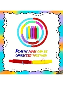 Christmas Decoration 8pcs, 16pcs, 24pcs Sensory & Colorful Interlocking Toys, Fidget Toys And Activities - Learning Tool To Stimulate Children's Fine Motor Skills, Includes Pop Tubes To Ease Stress And Anxiety, Educational Stress Relievers, Party/School Rewards, Classroom Activities, Back-To-School/Festival Gifts, Random Color.