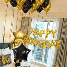 20 Peças Balões Estrela Preto e Dourado 18 Polegadas, Balões de Folha Dourados e Pretos em Forma de Estrela Pentagonal, Balões de Hélio para Festa de Aniversário, Formatura, Halloween, Desenho Animado para Decoração