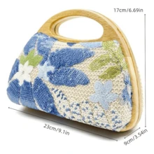 Women Straw Purse Evening Clutch Evening Bags For Party Wedding Cocktail Prom - 橘色 - 查看 4
