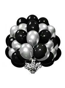 20 pezzi Kit arco di palloncini in metallo argento e nero - palloncini in lattice per feste, matrimoni, decorazioni per fidanzamenti