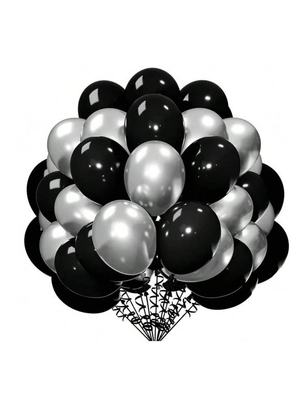 20 pezzi Kit arco di palloncini in metallo argento e nero - palloncini in lattice per feste, matrimoni, decorazioni per fidanzamenti