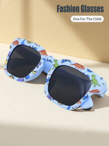 1 Pair Unisex Kids Dinosaur Framed Classic Retro Casual Fashionable Fashion Glasses, Suitable For Daily, Holiday, Party Use