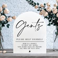 1pc Gents & Ladies Acrylic Sign, Gents & Ladies Bathroom Sign,Contemporary Acrylic Wedding Bathroom Sign With Holder - "Please Help Yourself" His & Hers Hospitality Basket Decor, Battery-Free Tabletop Sign For Wedding Receptions & Events,Engagement Party Desk Decor, Reception And Bridal Shower, Acrylic Sign With Stand, Wedding Party Favors