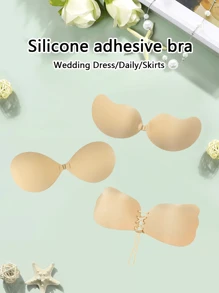 3 Pairs Of Invisible Adhesive Bras, Strapless Seamless Push-Up Silicone Bras, Backless Bras, Strapless Bras, Invisible Bras, Reusable Invisible Silicone Backless Bras, Skin-Friendly Self-Adhesive Bras For Evening Dresses, Wedding Dresses, Swimsuits And Backless