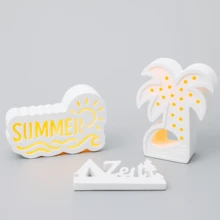 椰子树硅胶模具，适用于水晶环氧树脂、石膏、水泥 DIY 工艺品 - 白色 - 查看 1