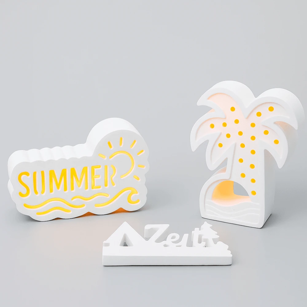 椰子树硅胶模具，适用于水晶环氧树脂、石膏、水泥 DIY 工艺品 - 白色 - 查看 1