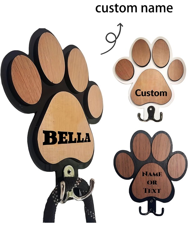 2 pezzi ganci da parete personalizzati a forma di zampa di animale - ganci da parete in legno personalizzati con ganci in lega per la decorazione della casa (cucina, camera da letto, porta), multifunzionali, regolabili, durevoli, ornamentali, riutilizzabili, raffinati, adorabili, di alta qualità, moderni, colorati, carini, comodi, eleganti, personalizzati, unici, regalo ideale per lui, regalo ideale per lei, ragazzo, ragazza, papà, mamma, famiglia, amici, figlio, figlia, ufficio, sala da tè, scuola, casa, rinfrescamento della casa