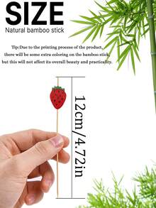 50件/20件草莓水果纸杯蛋糕竹签装饰，户外水果开胃菜竹签用于婚礼装饰生日装饰周年纪念夏季水果装饰用品