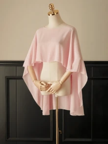 1 件女士黑/白披肩，夏季轻质雪纺披肩，适合新娘/伴娘、婚礼、派对、角色扮演、舞台表演、旅行照片、时尚配饰，与夏装搭配，无袖上衣秋季女士服装 - 彩色 - 查看 7