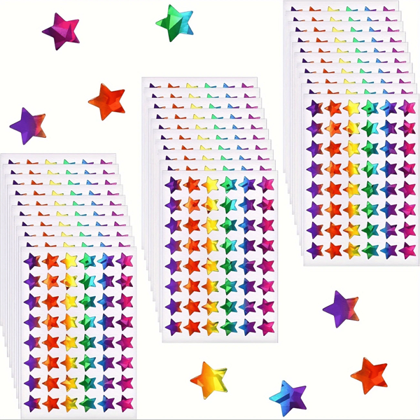 20pcs Shiny Star Stickers, DIY Decorative Stickers For Behavior Charts, Schedules, And Decoration