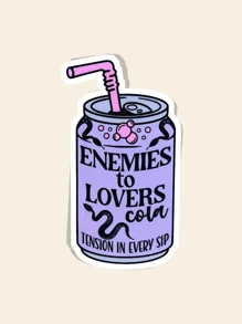 Dark Romance Soda Pop Can Sticker, Water Resistant Vinyl Sticker,|Halloween Decor Stickers| Spicy Book Club, Smutty Book Sticker, Kindle Sticker, Sticker For Kindle