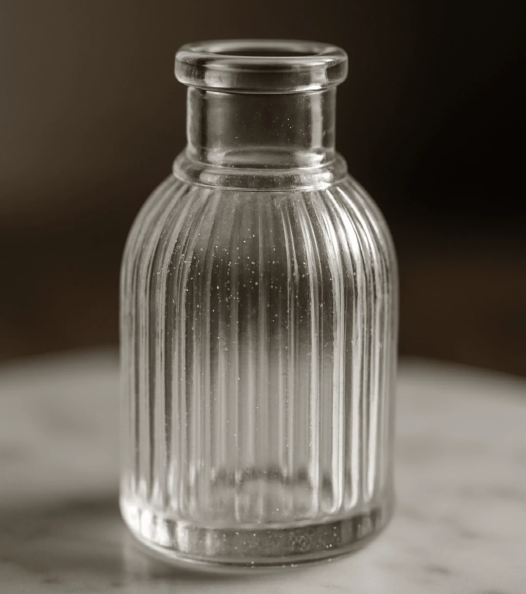 Mini Glass Vase Lines 9.5cm Transparent Modern Decoration Living Room Flowers - Trong sáng - Xem 1