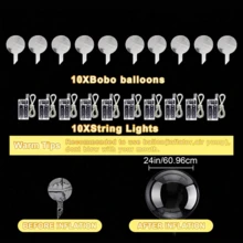 10/20pcs LED Glowing Balloon Decor Set - Transparent, Sparkling Balloons With Soft Glow For Valentine's Day, Wedding, Anniversary Christmas, Halloween Birthday - Battery Operated, Party Decor Glowing Balloon Durable Plastic Balloons, Balloon Decorations - 彩色 - 查看 7