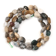 Aproximadamente 45 piezas de cuentas de piedra ovaladas asimétricas naturales surtidas, cuentas sueltas de cristal de ágata vintage de estilo informal para hacer joyas, pulseras, collares, colgantes y decoración