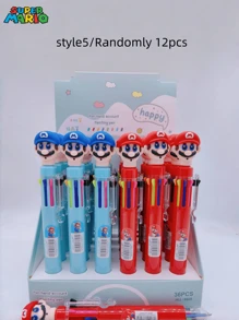 Super Mario 1/2/3/6/12 pezzi Penna a sfera a 8 colori a forma di Mario, penna per quaderni Super Mario a 8 colori, piccolo regalo, il miglior regalo per le vacanze per buoni amici, perfetta decorazione per feste, decorazione per la casa, decorazione perfetta per la stanza, regalo di Natale, San Valentino, regalo di compleanno, regali ideali per gli amici per le celebrazioni di compleanno