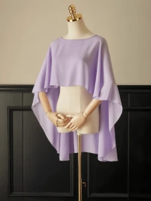 1 件女士黑/白披肩，夏季轻质雪纺披肩，适合新娘/伴娘、婚礼、派对、角色扮演、舞台表演、旅行照片、时尚配饰，与夏装搭配，无袖上衣秋季女士服装 - 彩色 - 查看 12
