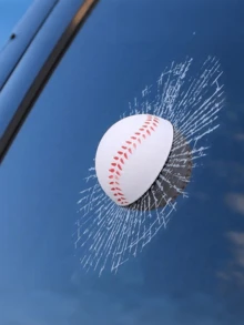 Pegatinas para ventana de coche con efecto de 3D de cristal roto, broma divertida, autoadhesivas - Multicolor - Ver 4