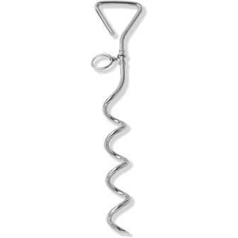 1pc Durable Silver Spiral Anchor Stake For Dog Outdoor Tethering,Suitable For All Ropes & Leashes, Outdoor Tying For Camping, Yard, Rust-Proof, Easy Installation