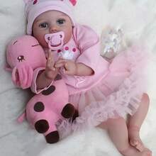 50cm Newborn Girl Doll, Realistic Handmade Art Doll Vinyl Weighted Fabric Body, High-End Painted Gift Set, Suitable For Children Aged 3 And Above,Dolls For Girls And Boys,Collectible Art Doll, Christmas/Birthday/Thanksgiving Gift - 混合色 - 查看 1