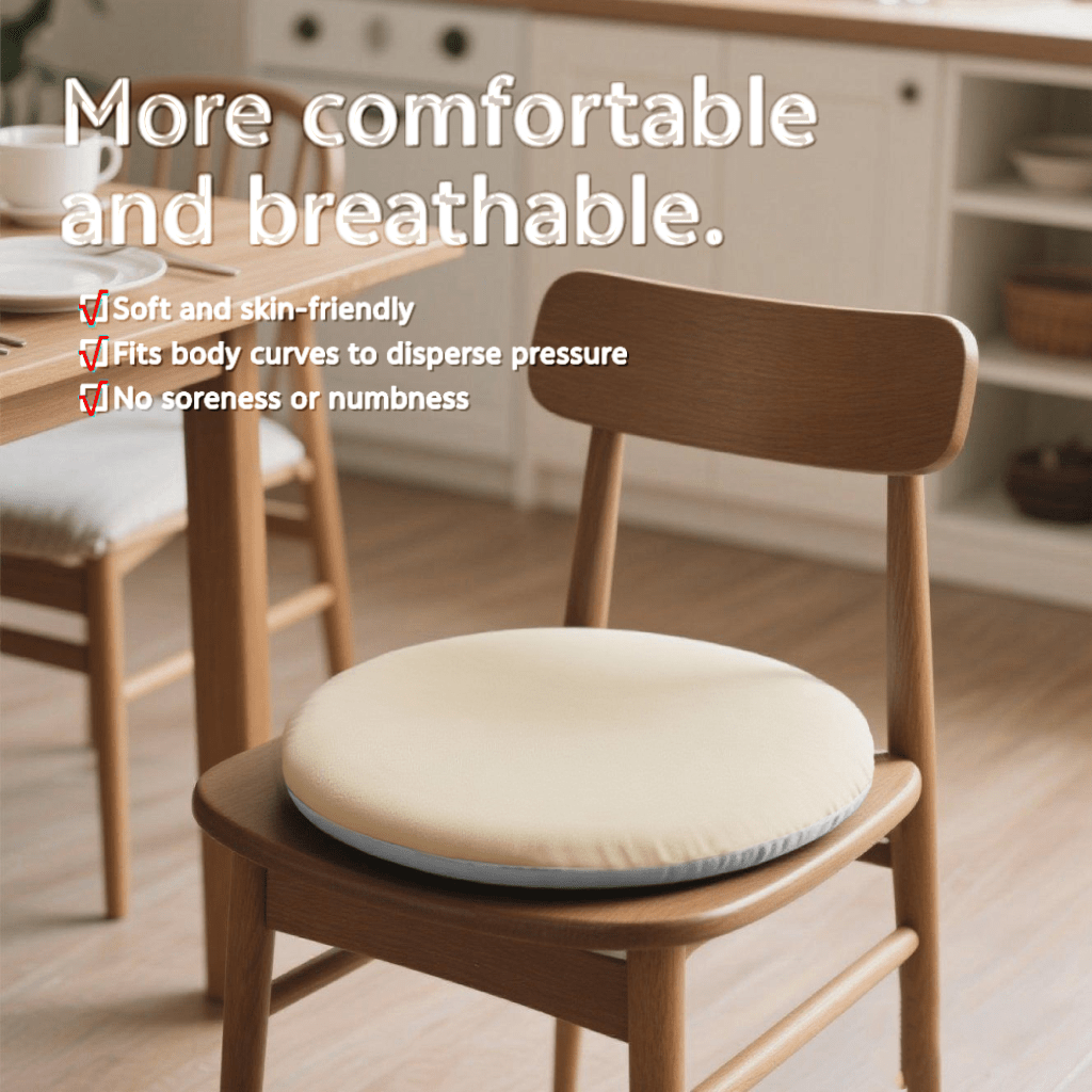 1pc Chair Cushion, Seat Cushion, Outdoor Cushion, Beach Seat Cushion, Garden Cushion, Round Seat Cushion, Dining Chair Seat Pad, Seat Cushion & Butt Cushion – Essential For Long Sitting In Summer, Breathable And Anti-Sweat, Durable And Non-Slip. Cushion With Filling; Suitable For Bedrooms, Gardens, Sofas, Hanging Chairs, Offices And Dining Occasions; Available In Grey, Black, Blue And Khaki.
