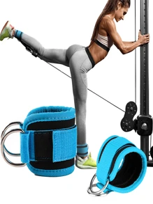 2Pcs Adjustable Double D-Ring Resistance Bands, Ankle Support Straps Brace, Strengthen Leg Muscles Training Device