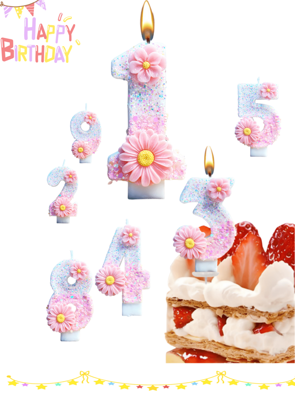 Candele con numeri da 0 a 9 decorate con fiocchi e fiori, candele per decorare torte di compleanno, accessori per feste, elementi romantici per feste, adatte per San Valentino, feste in solitaria, compleanni e altro. Decorazioni per torte e cottura, candele di compleanno creative a tema, per la festa della mamma, San Valentino, regali fatti a mano. Essenziali per compleanni dal 1° al 100°