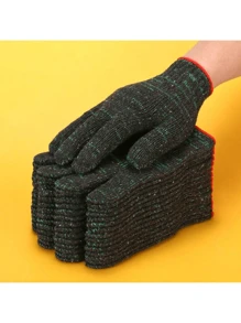 Cotton Work Gloves, Thick & Durable, Suitable For Men & Women, Gardening, Nail & Finger Protection, Full Finger, Washable