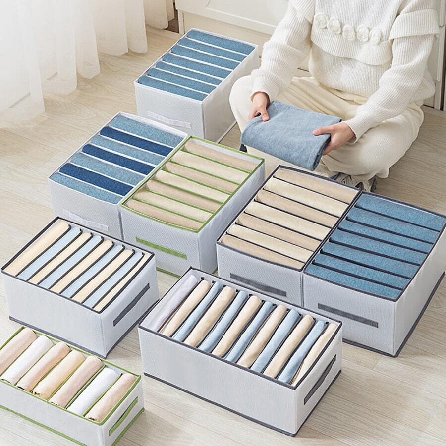 1 件可折叠抽屉收纳盒，带隔板，适用于婴儿房 - 耐用材料，节省空间的衣柜和橱柜整理器，适用于新生儿衣服、内衣、毛巾 - 适用于家庭、宿舍、卧室