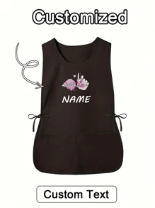 1 szt. Spersonalizowany nadruk, niestandardowy fartuch fryzjerski, spersonalizowany fartuch kuchenny, 2-kieszeniowy szybkoschnący fartuch domowy dla mężczyzn i kobiet, nowoczesny poliestrowy fartuch olejoodporny, szybkoschnący, jednolity kolor, do użytku w kuchni i domu