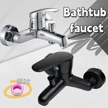 1pc Classic Bathroom Faucet - Dual Hot & Cold Water Mixer, Wall-Mounted For Sink, Shower, And Bathtub