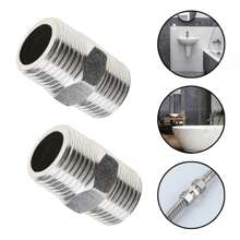1/2pcs Bathroom Hose Extension Made Of Stainless Steel, Universal Use, For DIY Bathrooms, RVs, Outdoor Use, RV Shower Accessories, RV Showers