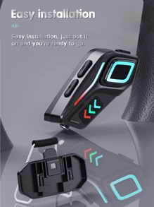 GENAI Wireless Earphones . Motorcycle Helmet Companion . Hands-Free Communication With HiFi Audio, LED Safety Lights, Waterproof, And Noise Reduction For Clear Riding Experience