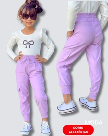 Calça Jogger Meninas Infantil e Juvenil Cores ALEATORIAS