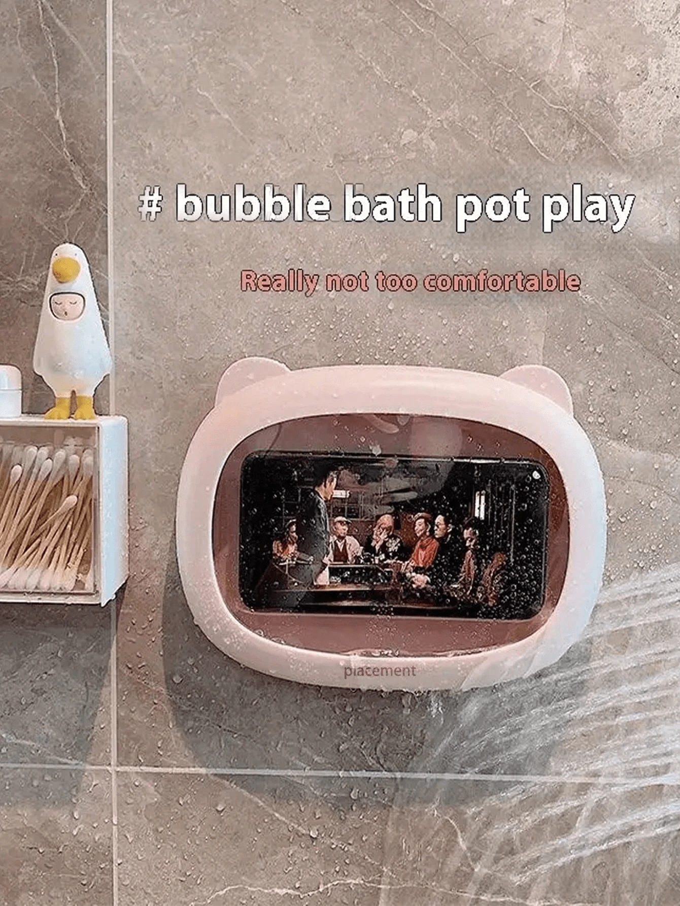 [Caja impermeable para teléfono móvil de 4-7 pulgadas] Caja impermeable para teléfono móvil con diseño de dibujos animados para el baño, soporte adhesivo para teléfono móvil, accesorio para ver la televisión en el baño, compatible con teléfonos y Android de 4 a 7 pulgadas, regalo de cumpleaños, familia y amigos, soporte para teléfono móvil para el baño y la cocina en verano, accesorios para teléfono